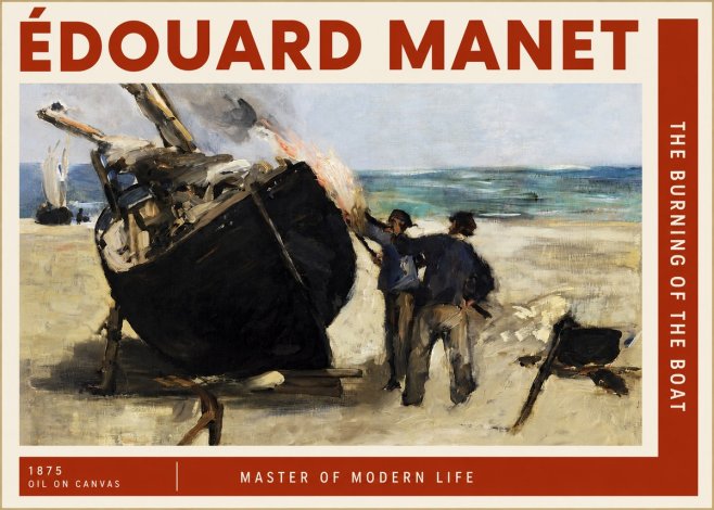 Édouard Manet The Burning of the Boat No2 - Plakat