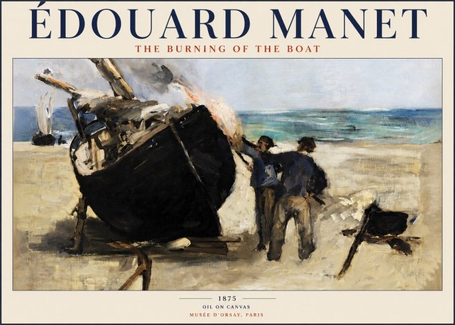 Édouard Manet The Burning of the Boat No3 - Plakat