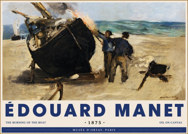 Édouard Manet The Burning of the Boat No6 - Plakat