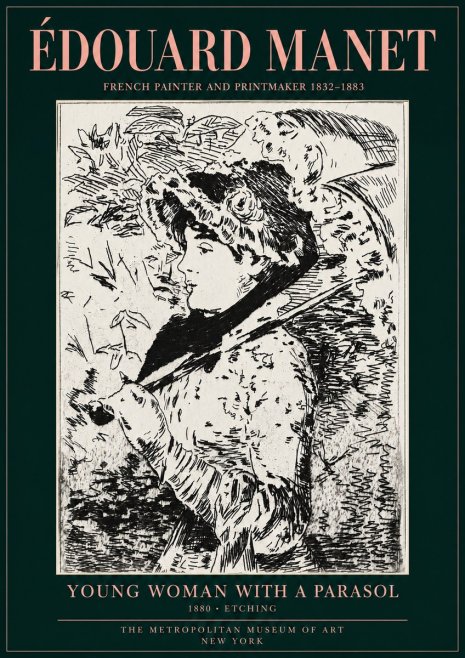 Édouard Manet Young Woman with a Parasol No3 - Plakat