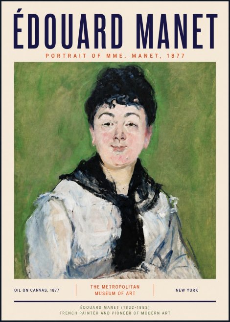 Édouard Manet Portrait of Mme. Manet No4 - Plakat