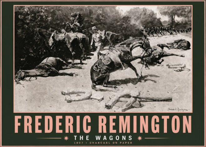 Frederic Remington The Wagons No3 - Plakat