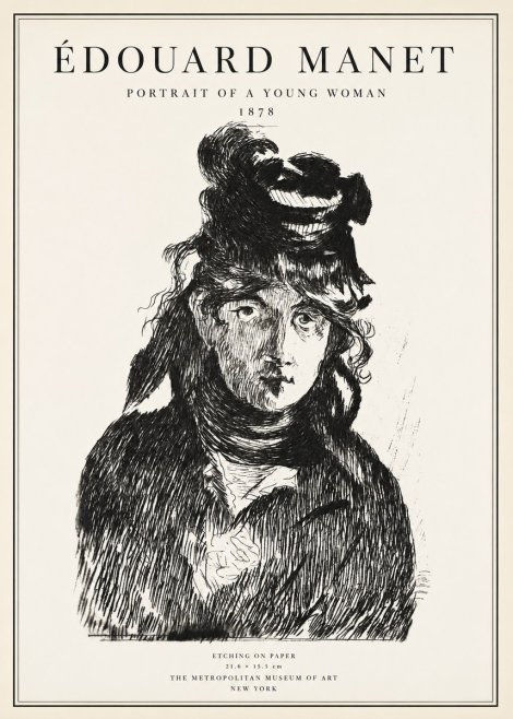 Édouard Manet Portrait of a Young Woman I No1 - Plakat