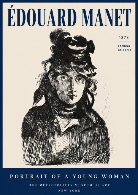 Édouard Manet Portrait of a Young Woman I No4 - Plakat