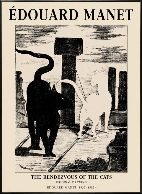 Édouard Manet The Rendezvous of the Cats No1 - Plakat