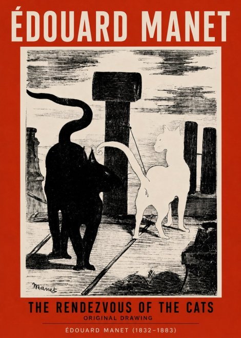 Édouard Manet The Rendezvous of the Cats No2 - Plakat
