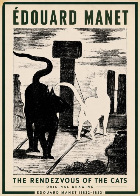 Édouard Manet The Rendezvous of the Cats No3 - Plakat