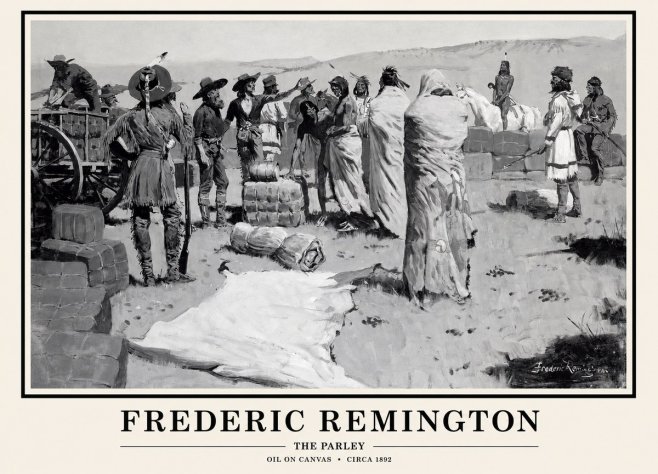 Frederic Remington The Parley No1 - Plakat
