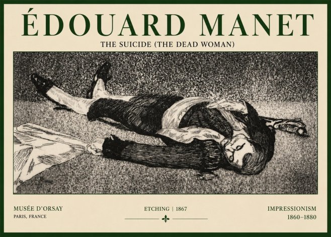 Édouard Manet The Suicide (the Dead Woman) No3 - Plakat