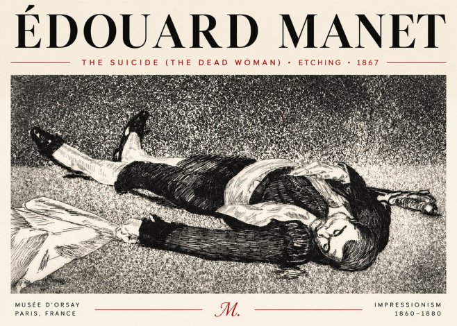 Édouard Manet The Suicide (the Dead Woman) No4 - Plakat