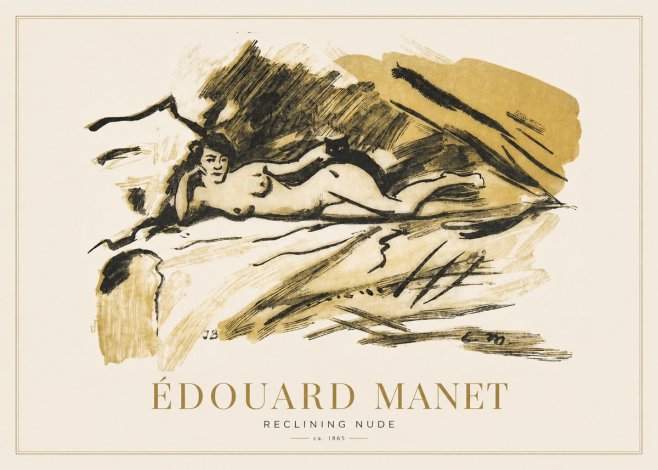Édouard Manet Reclining Nude No1 - Plakat