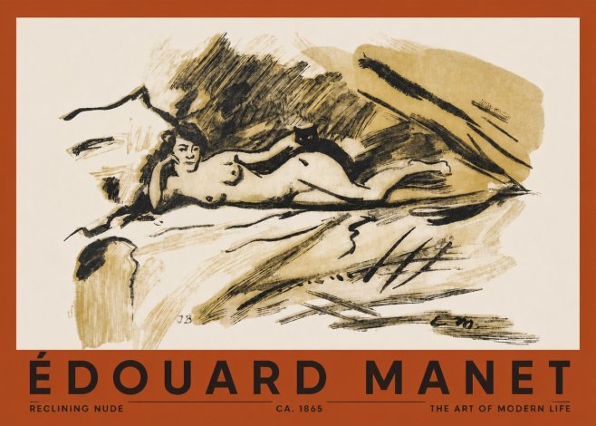 Édouard Manet Reclining Nude No2 - Plakat