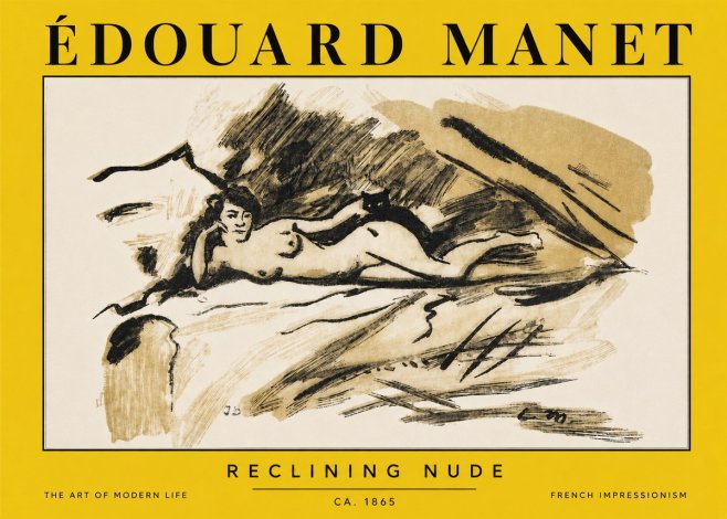 Édouard Manet Reclining Nude No3 - Plakat