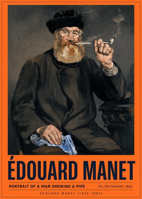 Édouard Manet Portrait of a Man Smoking a Pipe No2 - Plakat