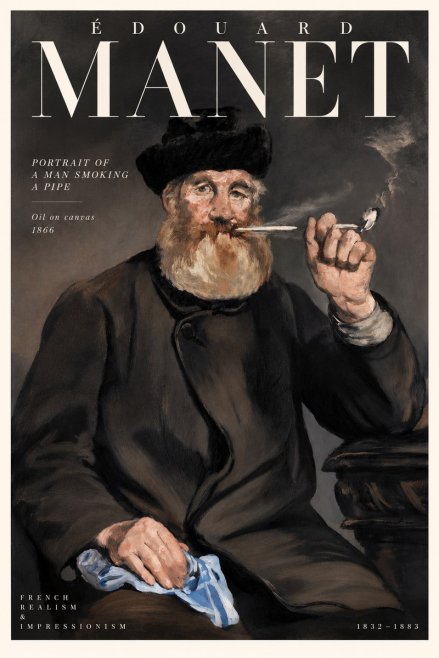 Édouard Manet Portrait of a Man Smoking a Pipe No4 - Plakat