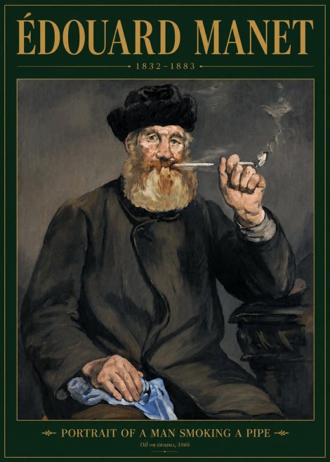 Édouard Manet Portrait of a Man Smoking a Pipe No6 - Plakat