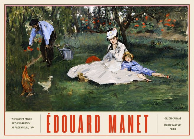 Édouard Manet The Monet Family in Their Garden at Argenteuil, 1874 No5 - Plakat