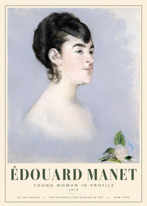 Édouard Manet Young Woman in Profile No5 - Plakat
