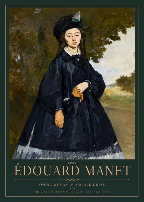 Édouard Manet Young Woman in a Black Dress No3 - Plakat