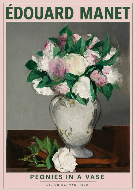 Édouard Manet Peonies in a Vase No4 - Plakat