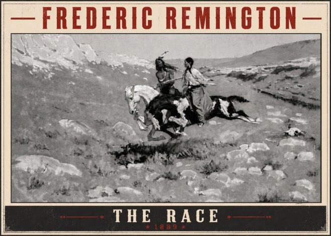 Frederic Remington The Race II No5 - Plakat
