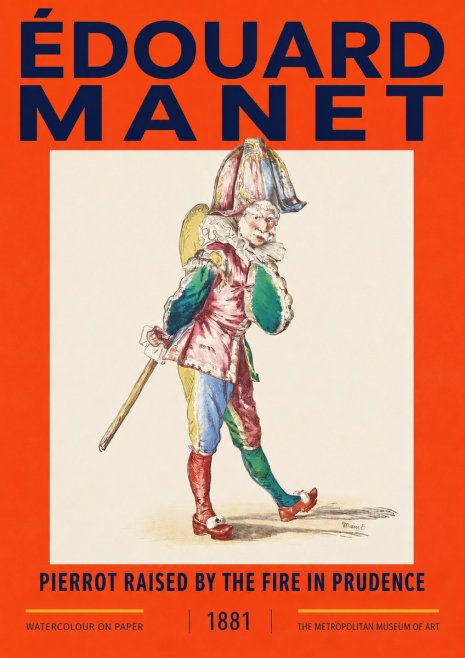 Édouard Manet Pierrot Raised by the Fire in Prudence No2 - Plakat