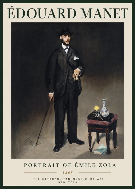 Édouard Manet Portrait of Émile Zola No5 - Plakat