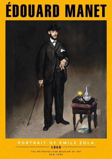 Édouard Manet Portrait of Émile Zola No6 - Plakat