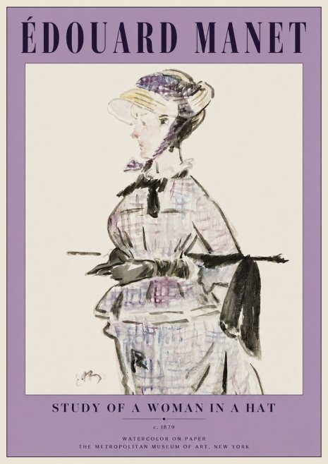 Édouard Manet Study of a Woman in a Hat No2 - Plakat