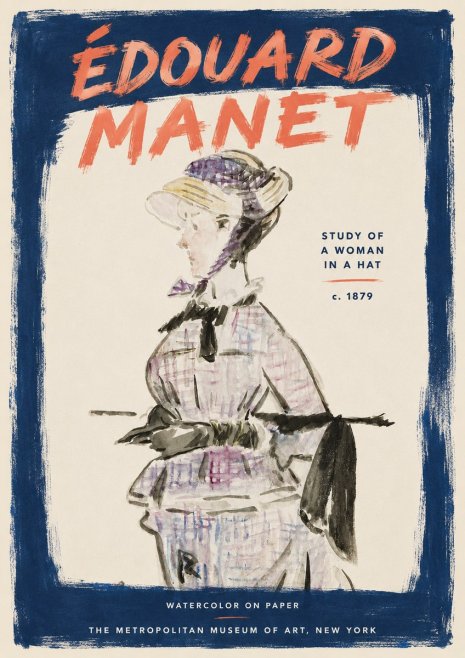 Édouard Manet Study of a Woman in a Hat No3 - Plakat