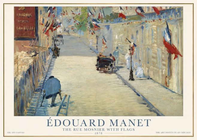 Édouard Manet The Rue Mosnier with Flags No1 - Plakat