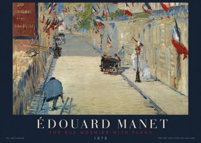 Édouard Manet The Rue Mosnier with Flags No3 - Plakat