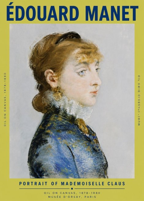 Édouard Manet Portrait of Mademoiselle Claus No4 - Plakat