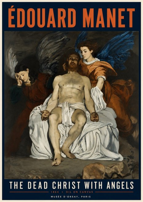 Édouard Manet The Dead Christ with Angels No4 - Plakat
