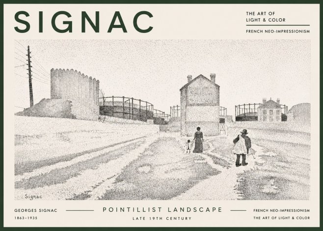 Signac Pointillist Landscape No5 - Plakat