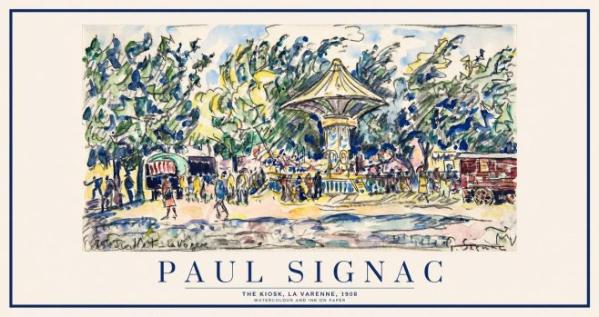 Signac The Kiosk, La Varenne, 1908 No1 - Plakat