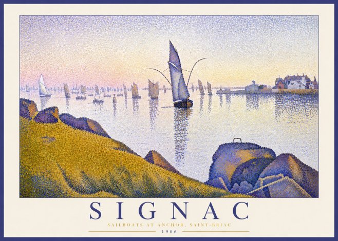 Signac Sailboats at Anchor, Saint-briac No5 - Plakat