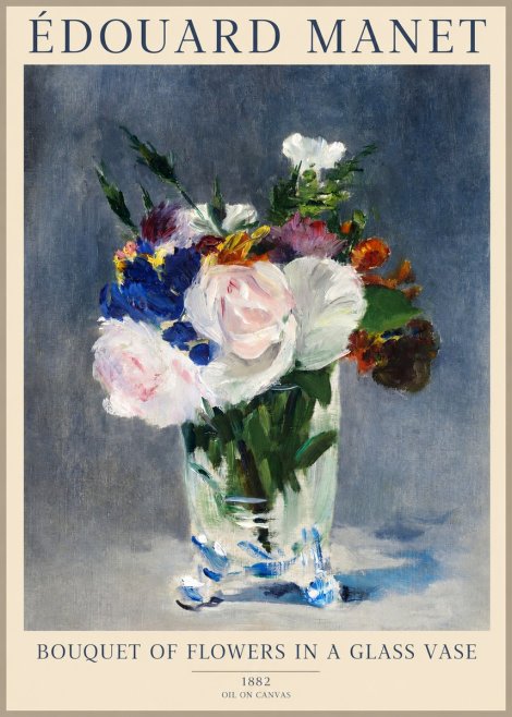 Édouard Manet Bouquet of Flowers in a Glass Vase No1 - Plakat