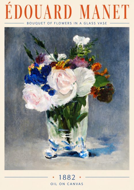 Édouard Manet Bouquet of Flowers in a Glass Vase No6 - Plakat