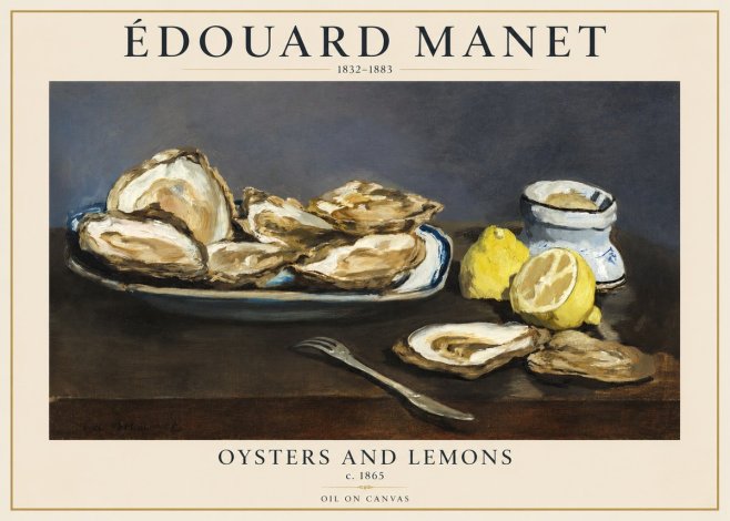Édouard Manet Oysters and Lemons No1 - Plakat