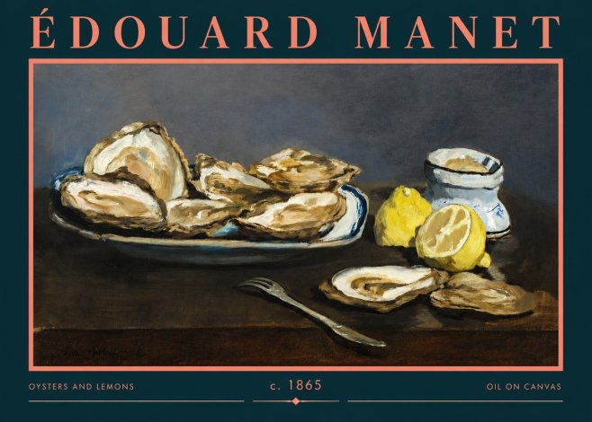 Édouard Manet Oysters and Lemons No2 - Plakat