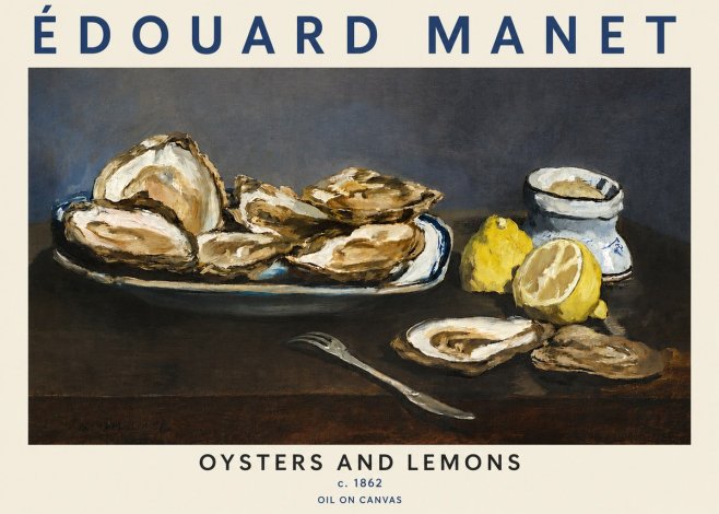 Édouard Manet Oysters and Lemons No5 - Plakat