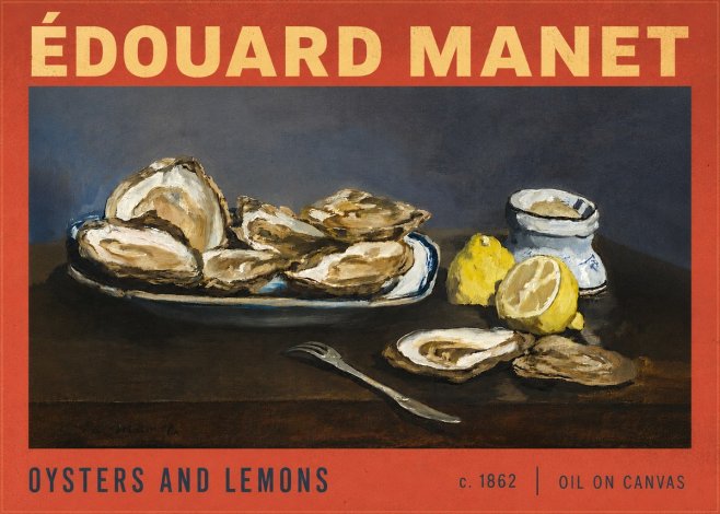 Édouard Manet Oysters and Lemons No6 - Plakat