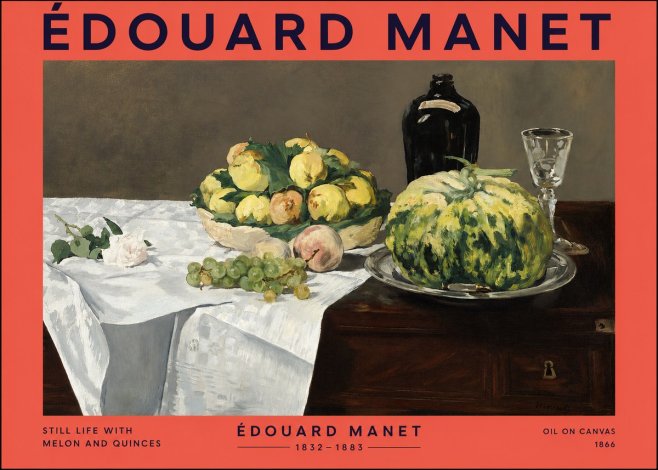 Édouard Manet Still Life with Melon and Quinces No2 - Plakat