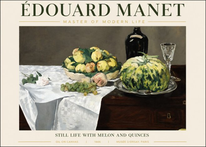 Édouard Manet Still Life with Melon and Quinces No3 - Plakat