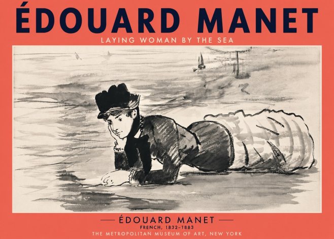 Édouard Manet Laying Woman by the Sea No2 - Plakat
