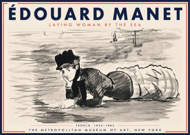 Édouard Manet Laying Woman by the Sea No3 - Plakat