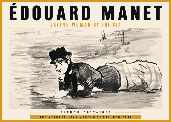 Édouard Manet Laying Woman by the Sea No6 - Plakat