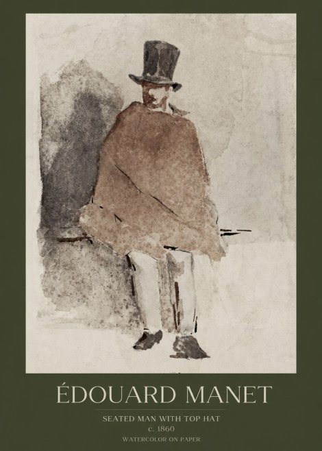 Édouard Manet Seated Man with Top Hat No1 - Plakat