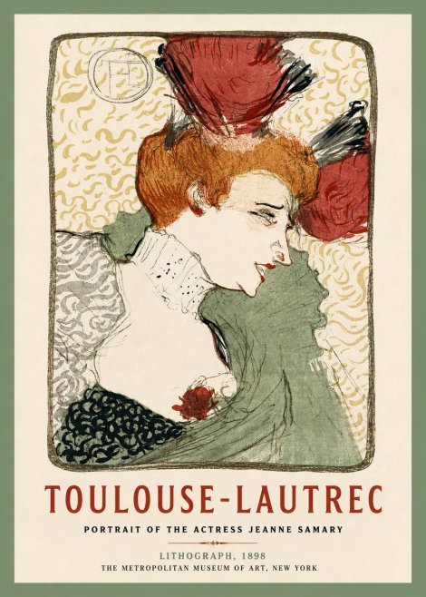 Toulouse-Lautrec Portrait of the Actress Jeanne Samary No2 - Plakat